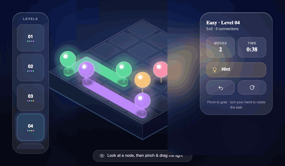 Lumora in spatial view on Apple Vision Pro